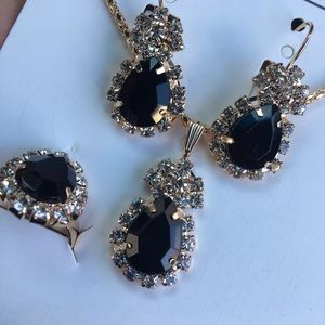 Gorgeous Water Drop Earrings Jewelry Set Rhinestones For Women